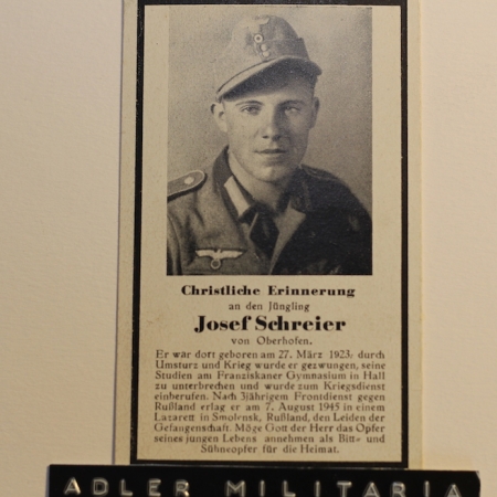 Josef Schreier - Aug 1945 - POW in Russia