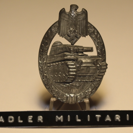 Panzer Assault Badge in Silver - by Hermann Aulrich Dresden!