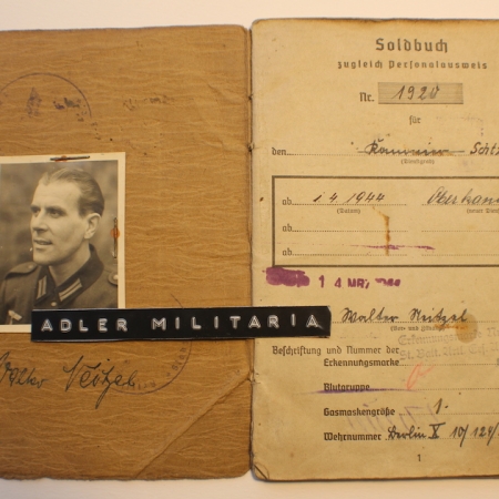 Soldbuch - Neitzel - Artillery School BERLIN! FRENCH POW! GROUPING!