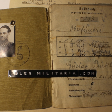 Soldbuch Grouping - Bürckle - Korps Nachrichten 45 & Kraftfahrerpark Wein! - Reserved