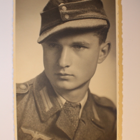 Posed Portrait - Nice M43! with civilian Jumper! Writing on the back!