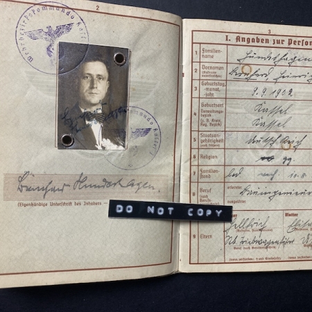 Wehrpass - Uffz Hundesghagen - Fest Inf Batl 664 - (210ID) - "Lappland Shield"  Norway- North Pole - Panzerschreck Operator!  (SOLD)