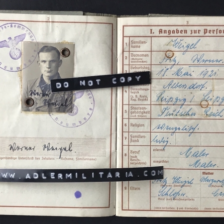 Wehrpass - Unteroffizier Werner Weigel - Kampfgeschwader 55 - Survived a Crash landing - FFS/EK2/VWA (on Hold)