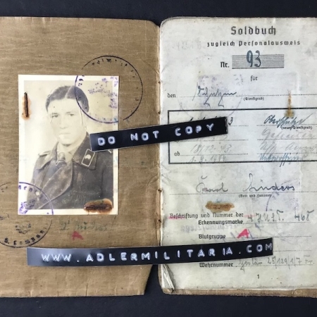 Soldbuch - Uffz Luders - Panzer Regiment 25 - PKA -  WIA (Sold)