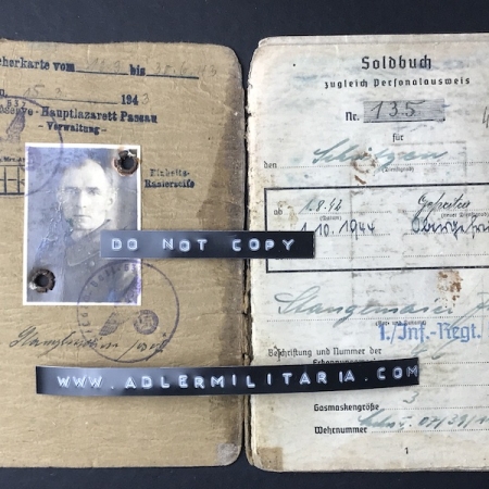 Soldbuch - Obergefreiter Stanglmaier - Landesschützen-Bataillon 501 - WIA