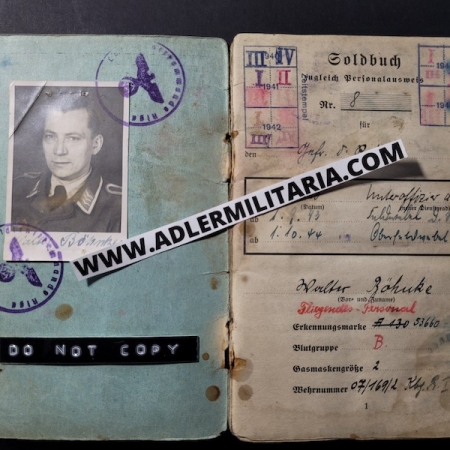 Luftwaffe Soldbuch - Oberfeldwebel Böhnke - Missing in Action Pilot - EK2/Transport Clasp Silver! (Sold)