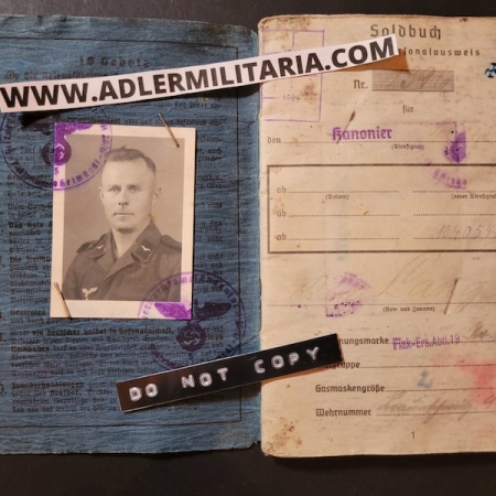 Luftwaffe Soldbuch - Schütze Lange - Landesschützen Batl 11- Hildesheim 1945 - Died as a POW Bourges/Dagneux