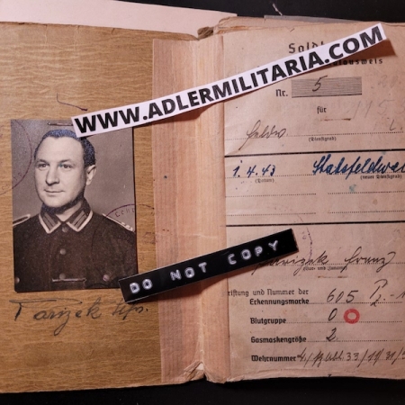 Heer Soldbuch - Stabsfeldwebel Parisek - Panzer Regiment 33/ Pz Reg 204 / Panzer Lehr Paderborn TIGER or TIGER 2 !