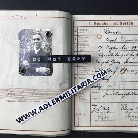 Heer Wehrpass - Hauptmann Donner - Grenadier Regiment 380 (215 ID) - Company Commander - KIA Latvia 1944 (Offer Accepted)