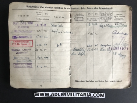Heer Soldbuch - Ass.Arzt Marten - Grenadier Regiment 947 (359 Inf Div) - Wounded in action 1944 - (hold) - Image 11