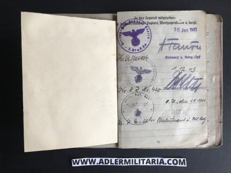 Heer Soldbuch - Ass.Arzt Marten - Grenadier Regiment 947 (359 Inf Div) - Wounded in action 1944 - (hold) - Image 14
