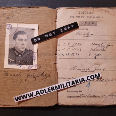 Heer Soldbuch - Obergefreiter Jung - Grenadier Regiment 652 (Inf Div Berlin) - Battle of Seelow Heights 1945 (Hold)