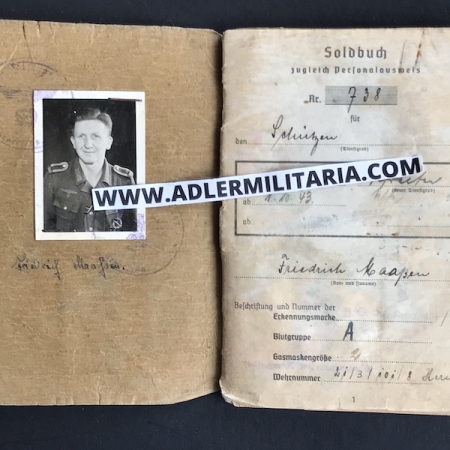 Heer Soldbuch - Uffz Maaßen - Grenadier Regiment 695 (340 VGD) - Bastogne 1944 - Stg43 !
