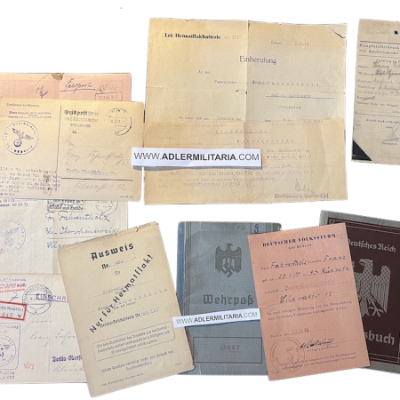 Volkssturm/Heimat Flak - Flakwehrmann Fahrentholz - Wounded in Battle of Berlin Tempelhof Airport 1945 - Super Rare (On Hold)