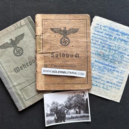 Soldbuch & Wehrpass -  SS Unterscharführer Paul Löffler - SS Panzer Regiment 3 - Tank Mechanic (Sold)