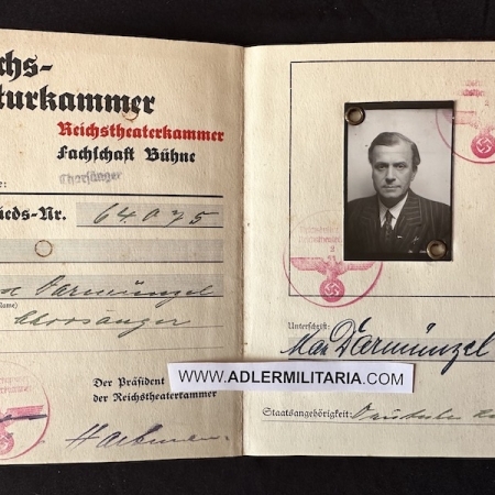 Reichskulturkammer - Choir Singer Darmünzel