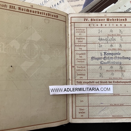 Luftwaffe Wehrpass – Feldwebel Paul Rudolph – Transportgeschwader 1 ...
