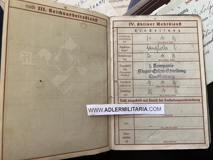 Luftwaffe Wehrpass – Feldwebel Paul Rudolph – Transportgeschwader 1 ...
