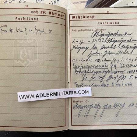 Luftwaffe Wehrpass – Feldwebel Paul Rudolph – Transportgeschwader 1 ...