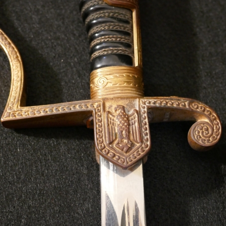 WWII German Army Wehrmacht Officer’s Sword & Scabbard - ‘Eickhorn Solingen’ & Squirrel Broadsword Logo to the Ricasso