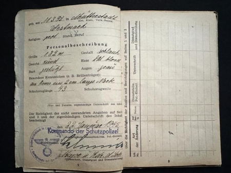 WWII SS Soldbuch - Ludwigshafen SS Police - Meister der Schutzpolizei Ludwig Reimer - Police - Schupo - (Sold) - Image 3