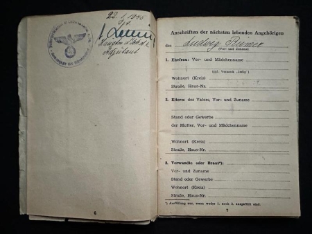 WWII SS Soldbuch - Ludwigshafen SS Police - Meister der Schutzpolizei Ludwig Reimer - Police - Schupo - (Sold) - Image 5