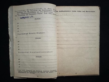 WWII SS Soldbuch - Ludwigshafen SS Police - Meister der Schutzpolizei Ludwig Reimer - Police - Schupo - (Sold) - Image 11