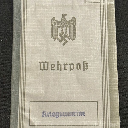 WWII German Kriegsmarine Wehrpass - Heinrich von Engel - Gorch Fock - KvK (sold)