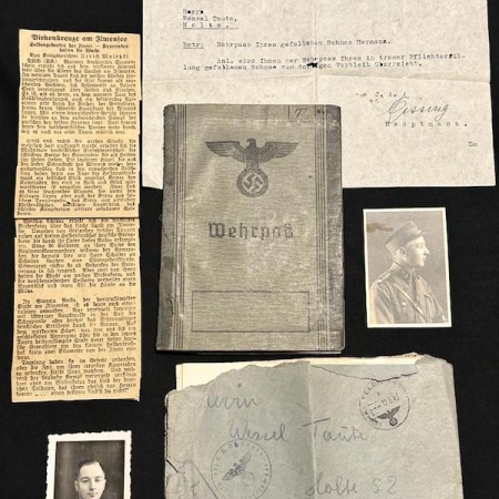 WWII German Wehrpass Grouping - Killed in Action - Oberschütze Taute - Infanterie Regiment 501 (290 Inf Div) - SA Portrait - (Offer Accepted)