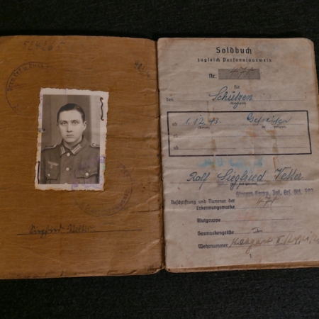 WWII German Army Soldbuch - Gefr Vetter - Finnish in German Army - Grenadier Regiment 1121 - 533 VGD - Fought against US Army in France   -