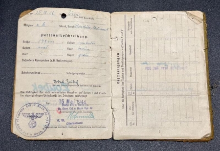 WWII German Soldbuch - Panzergrenadier Zoubek - Panzer Grenadier Regiment 304 - Kampfgruppe Cochenhausen -  Fought Easy Company 506th 101 Airborne -  Captured in Ardennes 1944 - Rare (Sold) - Image 5