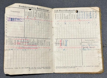 WWII German Soldbuch - Panzergrenadier Zoubek - Panzer Grenadier Regiment 304 - Kampfgruppe Cochenhausen -  Fought Easy Company 506th 101 Airborne -  Captured in Ardennes 1944 - Rare (Sold) - Image 7