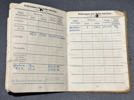 WWII German Soldbuch - Panzergrenadier Zoubek - Panzer Grenadier Regiment 304 - Kampfgruppe Cochenhausen -  Fought Easy Company 506th 101 Airborne -  Captured in Ardennes 1944 - Rare (Sold) - Image 9