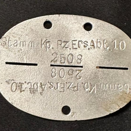 WW2 German Army Dog Tag - Erkennungsmarke - Panzer Ersatz Abt 10 (Layaway)