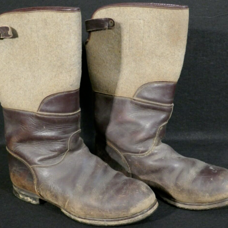 WWII German Wehrmacht - Winter Combat Boots - Eastern Front Felt & Leather -  Issued
