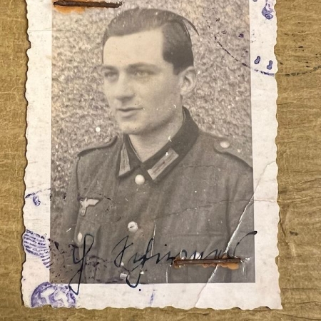 WWII German Wehrmacht Soldbuch - Gefreiter Schirmer - Panzer Brigade 108 - 116 Panzer Division Windhund - With Cap Insignia Paper - Holland 1944 - Aachen -  Rare