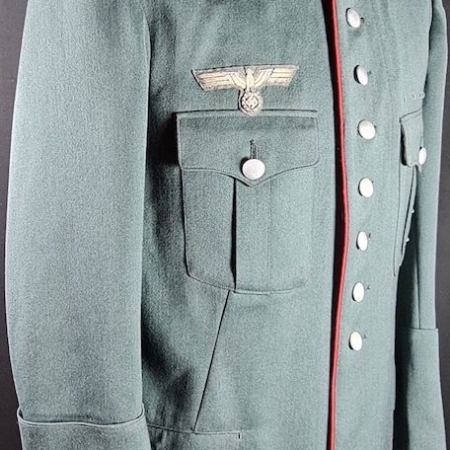 WWII German Wehrmacht Majors Tunic - Veterinarian - Made in Passau - Rare Waffenfarbe