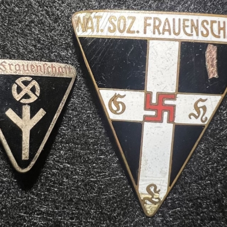 WWII German NS-Frauenschaft Leader's Staff Membership Badges - Original RZM Marked Sold