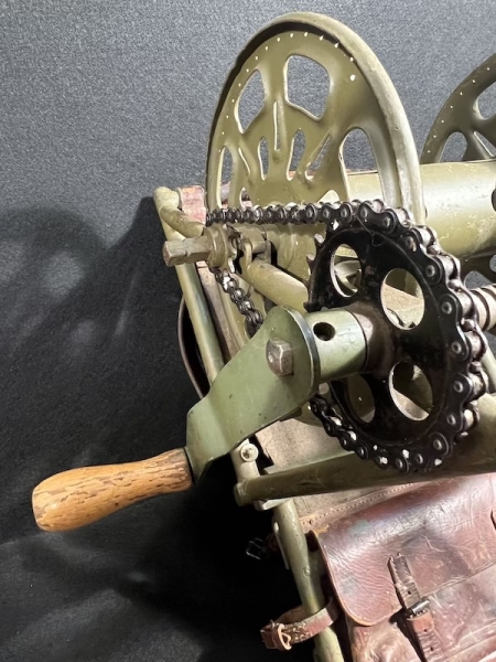 WWII German Army Cable Carrier - Original 1939 Wehrmacht Nachrichtentruppen- Leather and Makers Mark Solingen - WaA Numbered Leather & Metal - Kabeltrommel Traggestell -   Rare (On Deal or No Deal) - Image 8