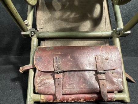 WWII German Army Cable Carrier - Original 1939 Wehrmacht Nachrichtentruppen- Leather and Makers Mark Solingen - WaA Numbered Leather & Metal - Kabeltrommel Traggestell -   Rare (On Deal or No Deal) - Image 9