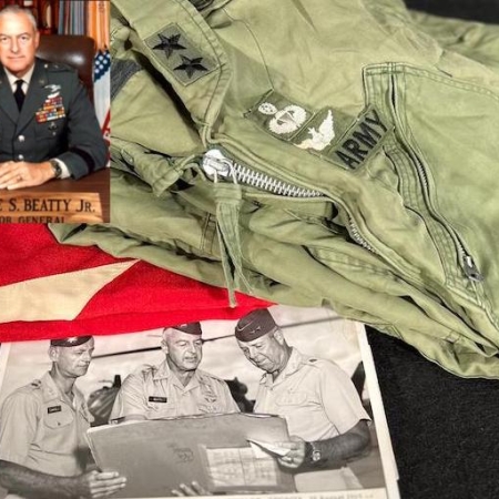Vietnam War Era US Army - Chief of Staff 1st Cavalry Division (Air Assault) Major General George S Beatty Jr - Generals Flag and Flight Suit - Photos - Rare