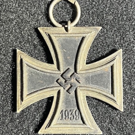 WWII German Iron Cross Second Class - 128 - Firma S. Jablonski & Co. GmbH Posen Poland - Rare EK2 Maker Sold