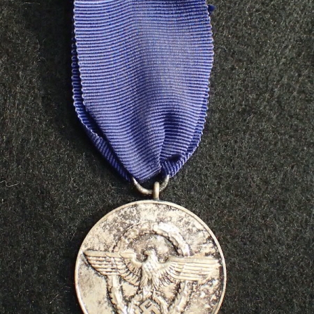 WWII German Police 8 Year - 3rd Class - Long Service Award - Für Treue Dienst in der Polizei - Original (Sold)