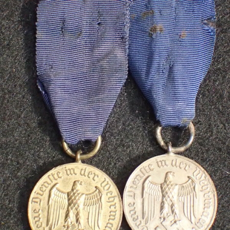 WWII German Long Service Awards Wehrmacht - 12 Year & 4 Year Medals