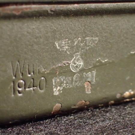 WWII German Army Marked Stick Grenade EMPTY Fuze Box - WaA101 - Metal Goods Weapons Inspection - Rare