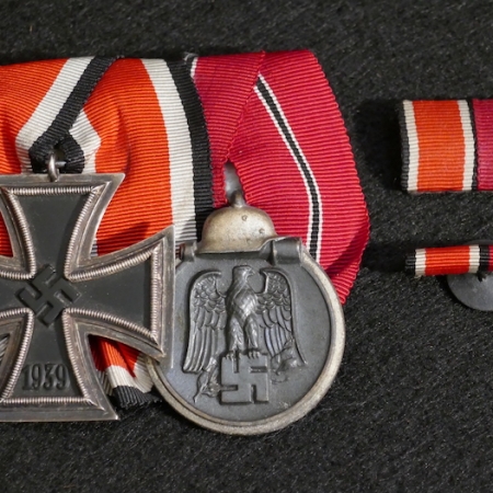 WWII German Original Medal Bar - Iron Cross Second Class & Eastern Front Medal - Small Medal Bars Set - MINT (Offer Accepted)