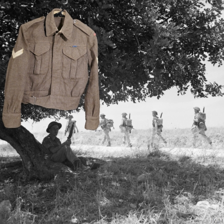 WWII Canadian Battle Dress Blouse - Maker Marked Feb 1944 - Corporal in the 1st Canadian Division - Gothic Line Italy 1944 - Netherlands 1945 - Original