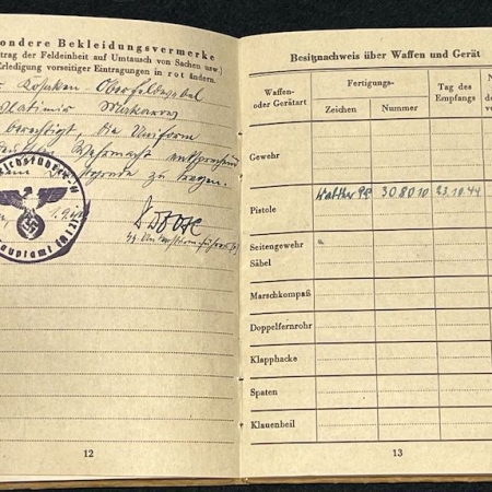 WWII German Waffen SSSoldbuch Cossack WaffenUnterführer Waldimar