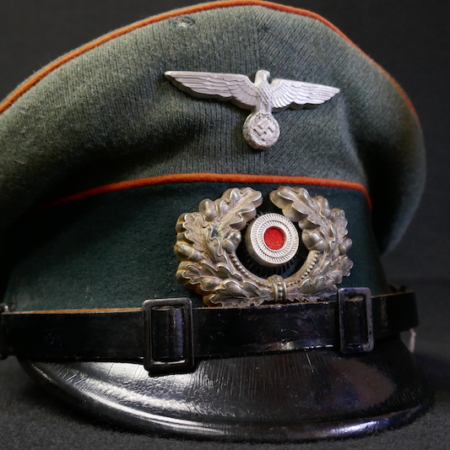 WWII German Army Wehrmacht Feldgendarmerie Visor Orange Original