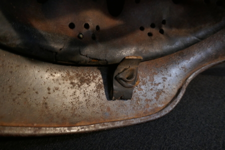 WWII German Airforce Double Decal Luftwaffe Helmet - Possible KIA Helmet - Image 18